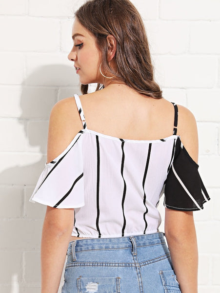 Knot Front Wrap Cami Blouse