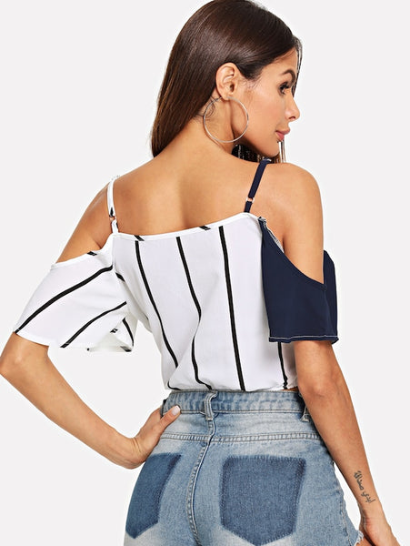 Knot Front Wrap Cami Blouse