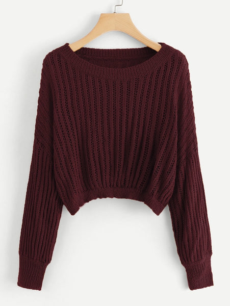 Drop Shoulder Ribbed Jumper