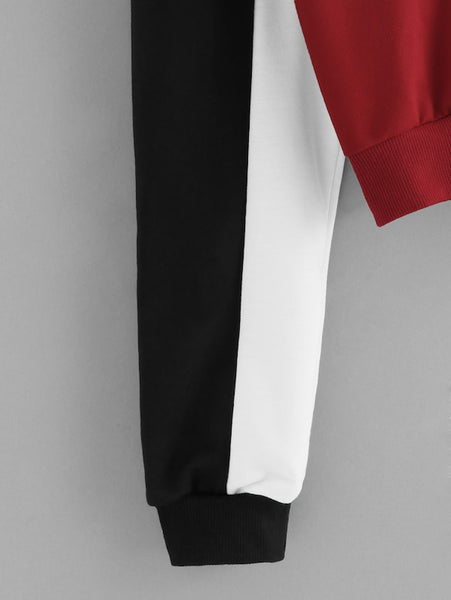 Color Block Zip Up Sweatshirt