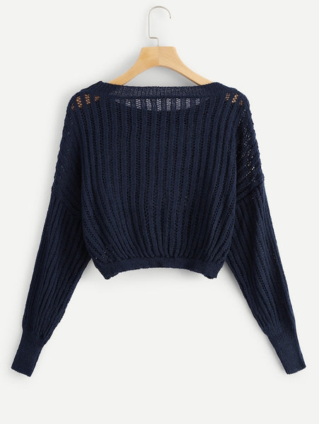 Drop Shoulder Ribbed Jumper