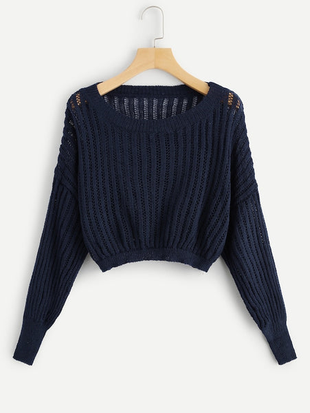 Drop Shoulder Ribbed Jumper