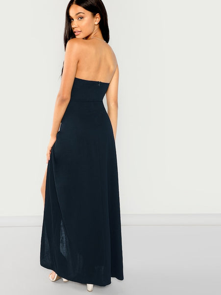 Plunge Sweetheart Wrap Tube Dress