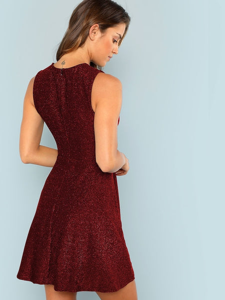 Fit And Flare Glitter Shell Dress